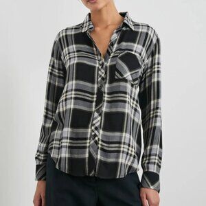 Rails Womens XS Black and White Hunter Long Sleeve Shirt